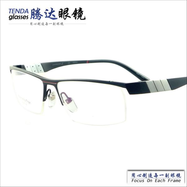 

wholesale- men business charmant pure titanium eyebrow half rim prescription eyeglasses frame, Silver