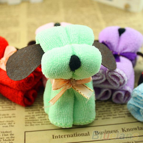 

wholesale- 5pcs dog cake shape towel cotton washcloth wedding gifts present