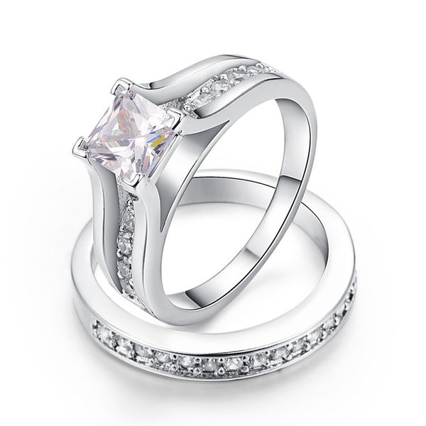 

925 Серебряное кольцо для женщин Серебряное свадебное обручальное кольцо из хрустального кольца