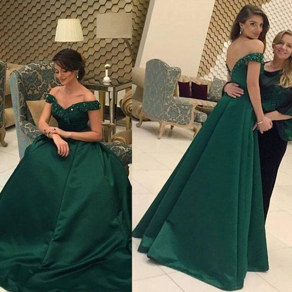 

2017 sexy new hunter green с плеча платья выпускного вечера a line длина пола блестки бисером sexy backless вечерние платья дешевые вечерние, Black
