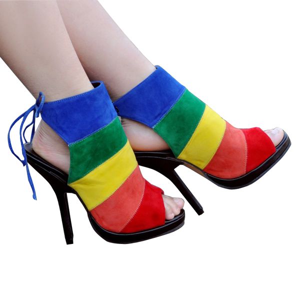 

zandina женская женская женская мода ручной работы обувь peep-toe босоножки slingback лоскутное высокий каблук летние сандалии xd081, Black