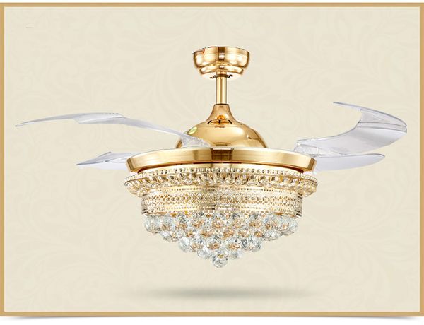 2020 Ceiling Fan Chandelier Lights Modern Crystal Ceiling Fans