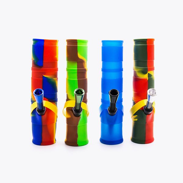 

Мода Красочной Силиконовой Мини бонг Waterpipe Складной 20см High Water Pipe Мини Кальян водопроводы Резина Кальян масло