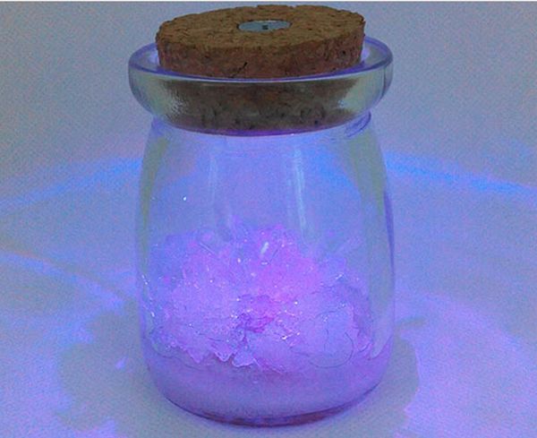 Iwish Visual 2017 Desejando Cristais Mágicos Com LED Light Wishes Crescer Um Cristal DIY Crescer Kit Crianças Brinquedos Natal Desejo De Vidro Ornamentos 3 Pcs