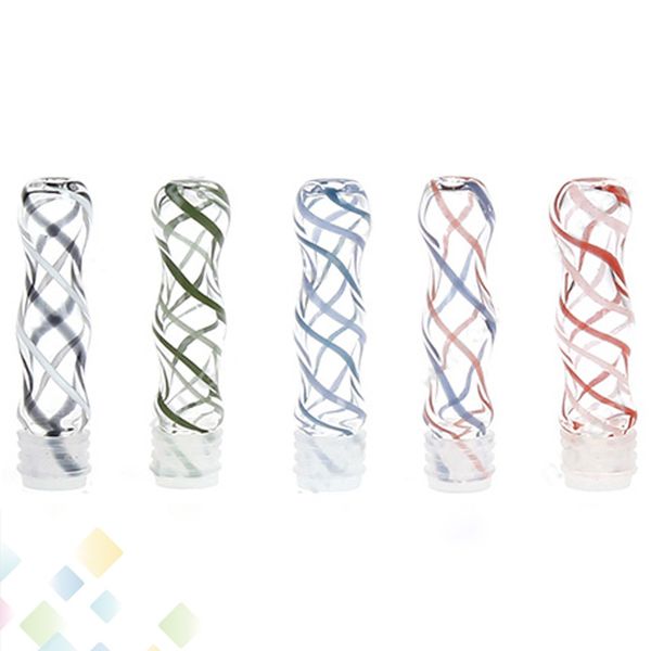 

Glass Style Drip Tips Pyrex Glass Ribbon 510 Long Drip Tip Mouthpieces fit EGO 510 E Cig Tanks Clearomizer with Independent Packing