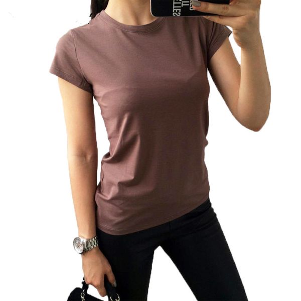 

s-3xl plain t shirt women cotton elastic basic t-shirts female casual short sleeve t-shirt women, White