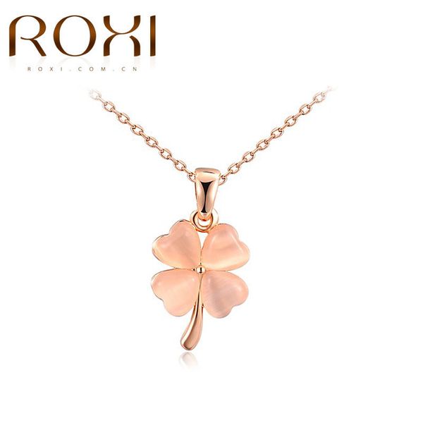Acheter Roxi Mode Collier Bijoux Rose Or Couleur Déclaration Fleur Trèfle Opale Pendentif Collier Pour Les Femmes De Mariage De Partie De 604 Du