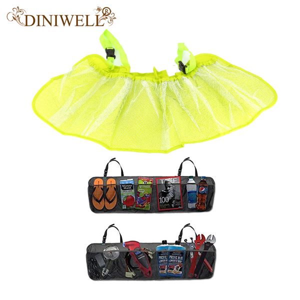 

wholesale- diniwell car trunk organizer interior removable storage mesh backseat-multipurpose and foldable five pocket cargo net organizers