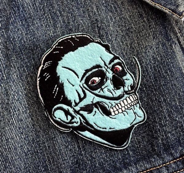 Mavi yüz katil mc ön ceket yelek işlemeli yama motosiklet bisikletçisi yeleği yama rock punk yama 10 PCS/ lot ücretsiz gönderim