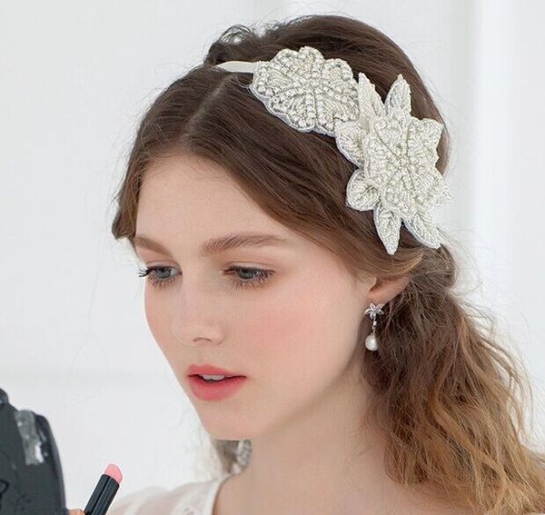

new 2017 bride crystal rhinestone hair jewelry girls hairwear headband silver wedding party hair bands sunflower bridal hair accessories, Slivery;golden