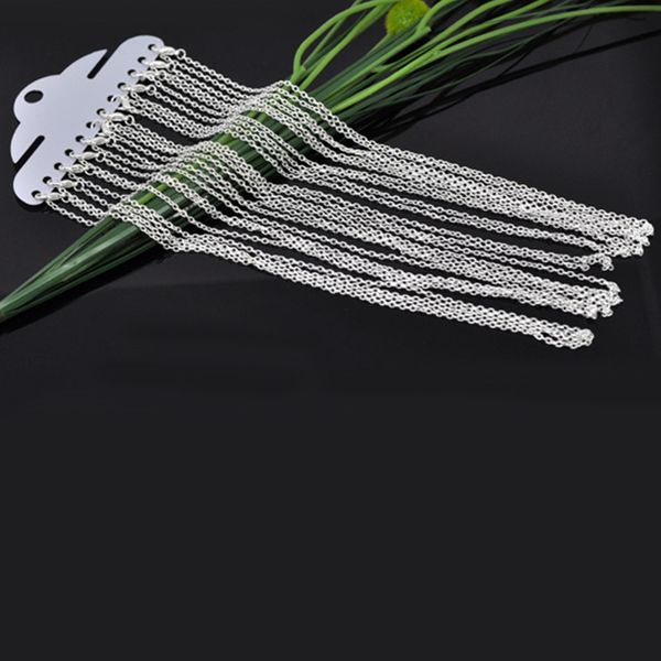

hot- 12 Silver color Lobster Clasp Cable Link Chain Necklaces 18