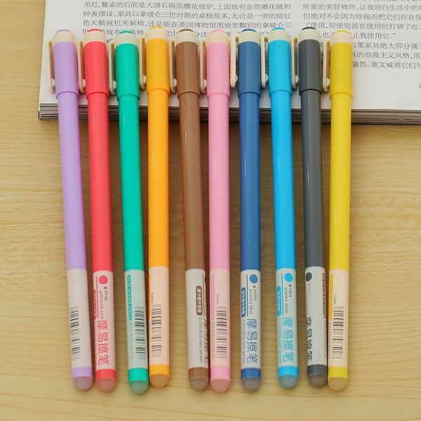 

wholesale-10pcs multicolor erasable pen erasable pen 10 colors gel pens stationery office school supplies students gifts