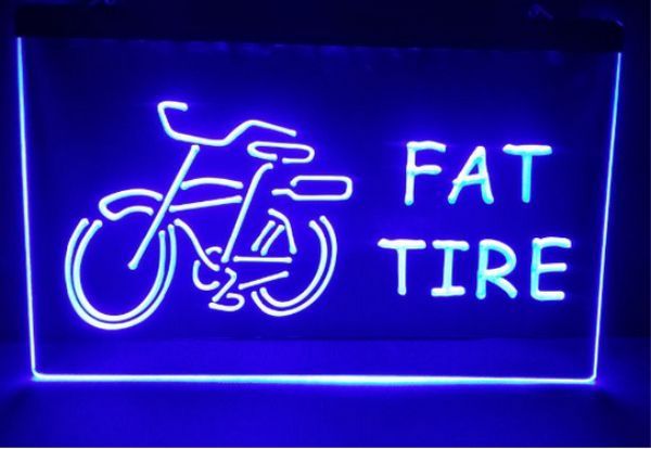 Fat Tire Logo, neues Sale-Beer-Bar-Pub-LED-Neonlichtschild, Heimdekoration, Kunsthandwerk