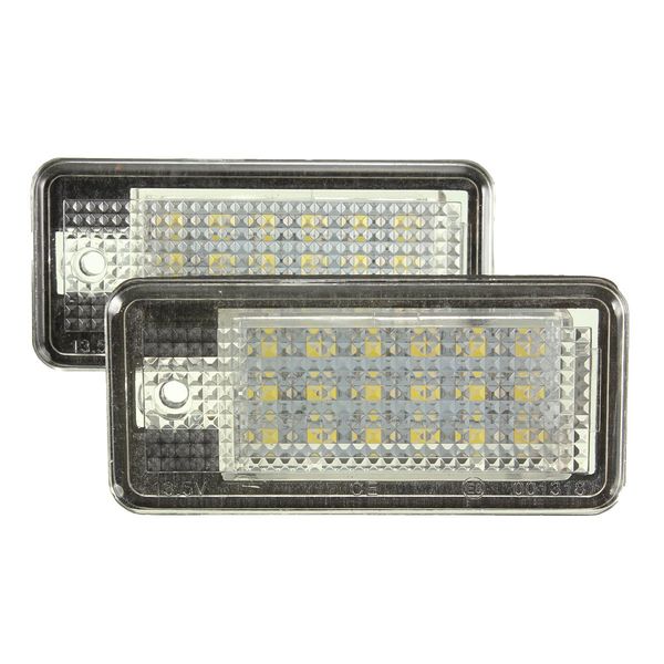 

2017 new 2 white car error 18 led license number plate light lamp for audi a3 s3 a4 s4 b6 b7 a6 s6 a8 q7