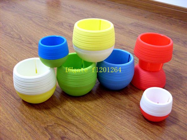 50 pz/lotto Mini vaso di fiori in pietra Giardinaggio Vasi di fiori Piccolo/Grande plastica Vivaio Fioriera Vasi da giardino Deco Attrezzo da giardinaggio