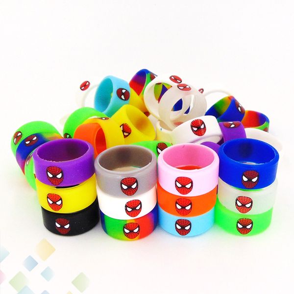 

Spider Man Silicone Vape Bands Tank Band for E Cig Mods Atomizers Rubber Decorative and Protection Resistance Ring with Spider-man DHL Free