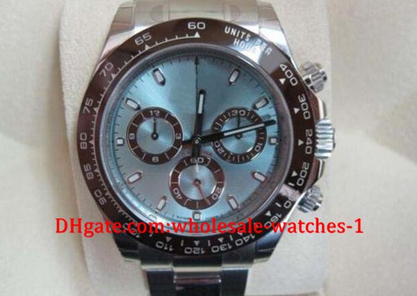 

Роскошные топ высокое качество автоматические мужские часы платиновый лед синий