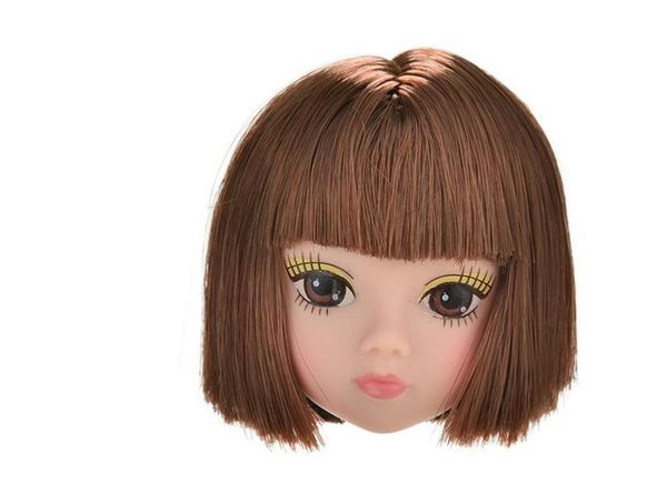 Flaxen Short Hair Students Head For Barbies Doll Fashion Diy Doll