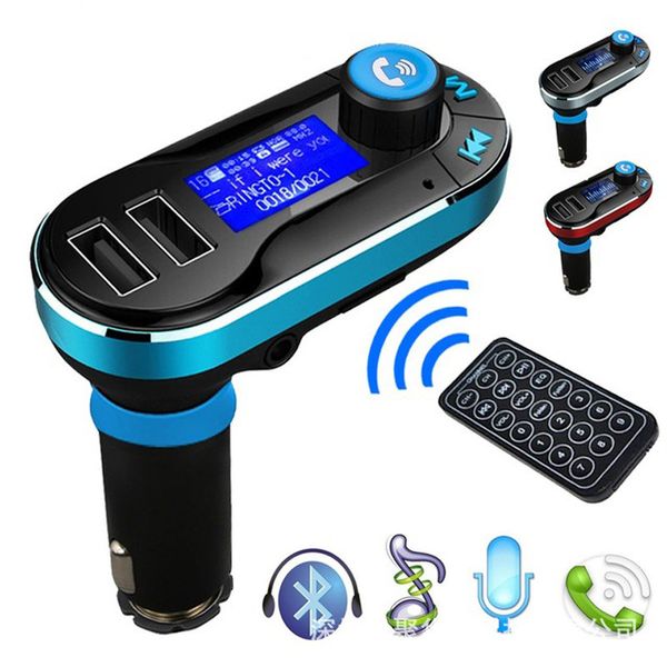 

car mp3 audio player bluetooth fm transmitter bt66 wireless bluetooth car kit handslcd display usb charger