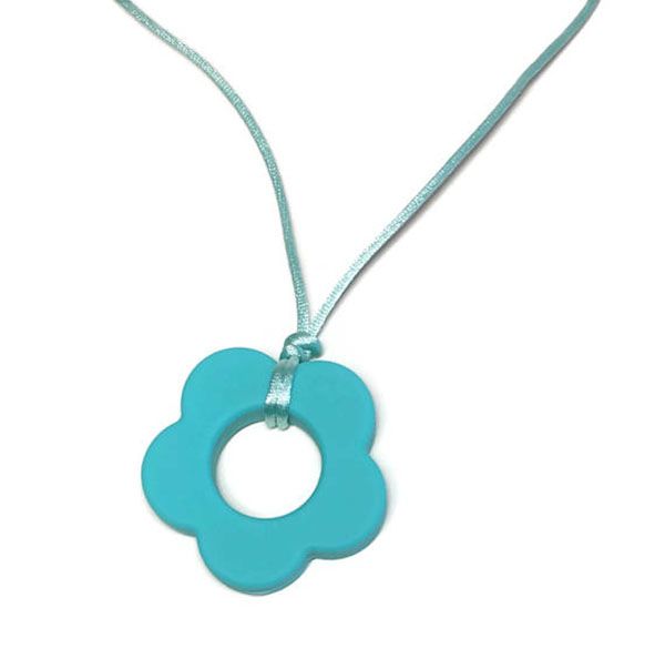 

silicone flower pendant 45mm 100% food grade silicone teething beads sensory beads sunflower baby teether nursing necklace pendant, Silver