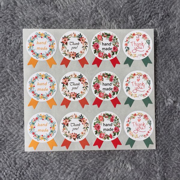 

wholesale-120pcs hand made thank you garland seal sticker baking package