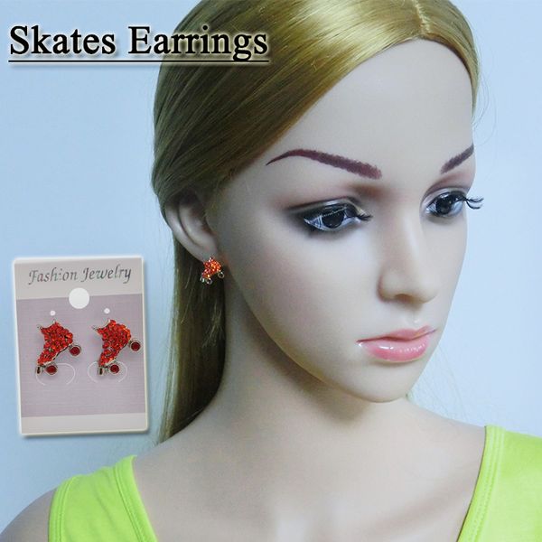 

2017 skates earring for sports 3 color red/yellow/white in stock, Silver