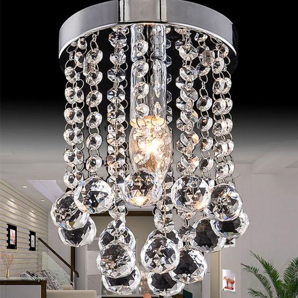 

15/20/25cm Crystal Chandelier Light Mini Ceiling Lamp Fixture Small Clear Crystal Lustre Lamp for Aisle Stair Hallway Corridor Porch Light