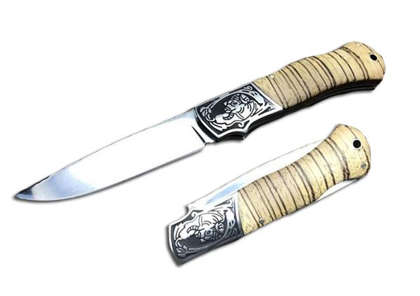 

2017 Very Sharp EDC Keychain Folding Knife Old Sheep Carved Wood Handle Rescue Tactical Knives With Nylon Sheath B295L