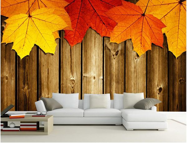 

maple leaf wooden wooden living room tv wall mural 3d wallpaper 3d wall papers for tv backdrop