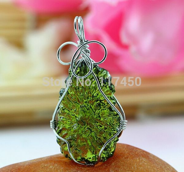 

Горячая продажа A++ природный молдавит зеленый аэролиты Кристалл Камень кулон чеш