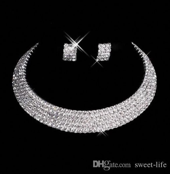 

2019 15035 Designer Sexy Men-Made Diamond Earrings Necklace Party Prom Formal Wedding Jewelry Set Bridal Accessories Free Shipping In Stock
