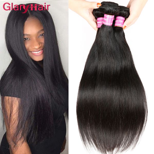 

brazilian human hair extensions malaysian peruvian mongolian cambodian unprocessed straight hair bundles dyeable hair weave, Black