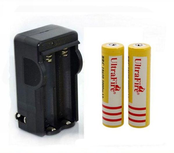 

2XUltraFire 18650 3.7V 5000mAH литиевая аккумуляторная батарея желтый, BRC18650 литий-ионные аккум