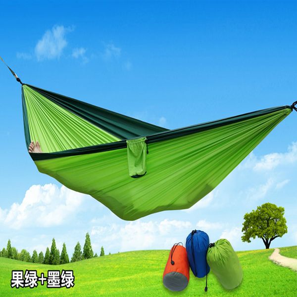 

double persons travel camping hammock camping sleeping bed travel outdoor swing garden indoor sleep rainbow color canvas hammocks