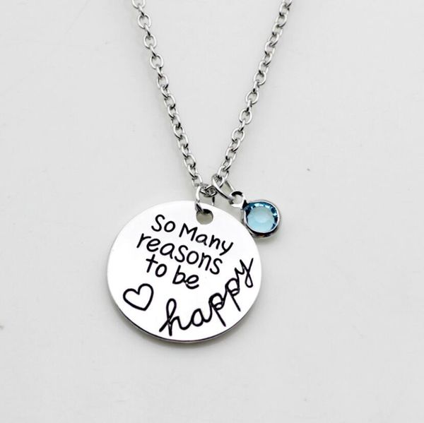 

Fashion personalized necklace 12pcs/lot antique silver "So many reasons to be happy" pendant necklace Love necalace