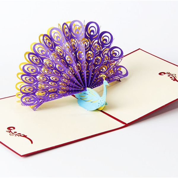 Biglietto di ringraziamento per matrimonio di compleanno 3D Cartolina di Natale Biglietti d'auguri di felice anno nuovo Forniture per feste festive fatte a mano