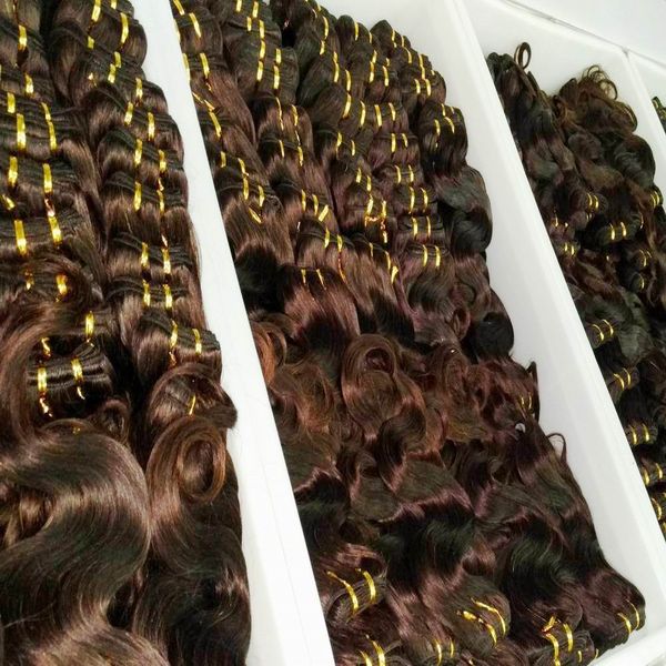 Voltar para a escola venda atacado cabelo humano onda corporal brasileiro tecida 20 pçs / lote textura fofa