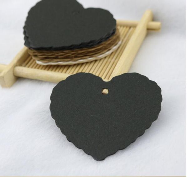 

heart shape 5.5*5.5cm diy hanging tag jewelry gift package label blank kraft paper luggage party wedding noteds gift tag