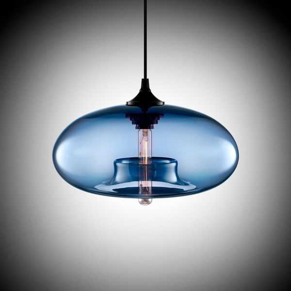 

stylish simple muti-color modern glass pendant lamp contemporary hanging lighting fixture bedroom dinning room bar lights esidion bulb