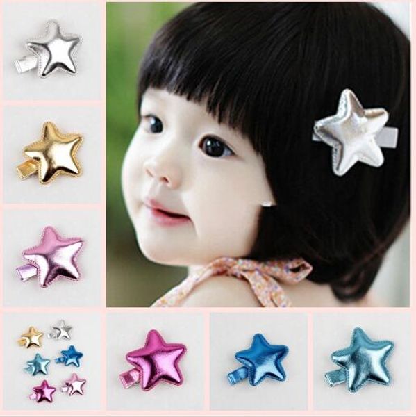

cute sequins pentagram hair clips baby girl hairpin child hair accessories yh627, Slivery;white