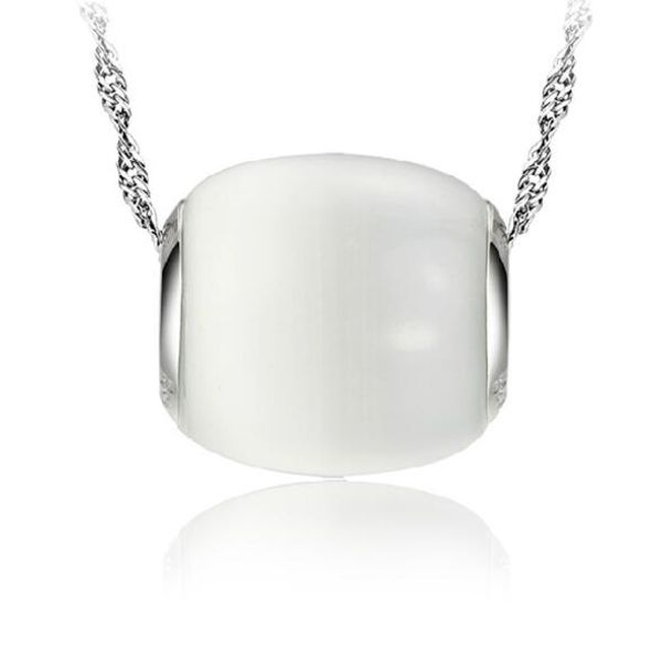 

мода 925 посеребренные кошачий глаз повезло кулон ожерелье для женщин ювелирные изделия a122, Silver