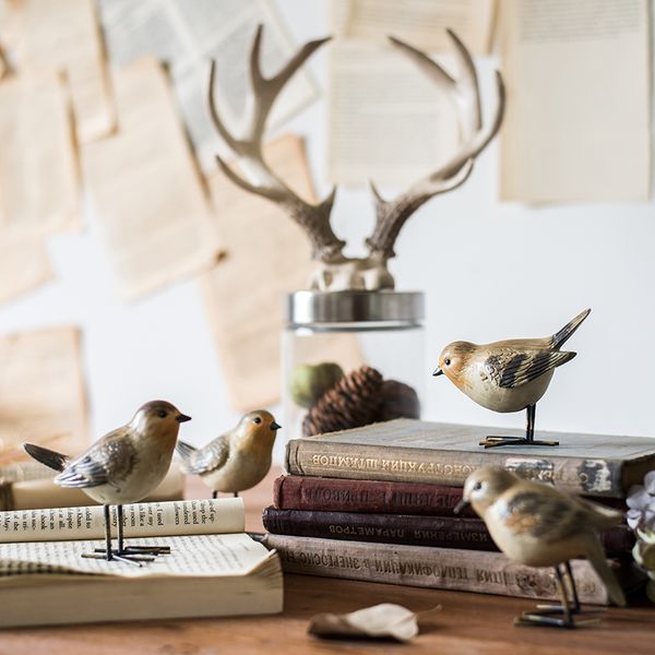 

set of 4 bird ornaments handmake bird props furniture decoration front hall study