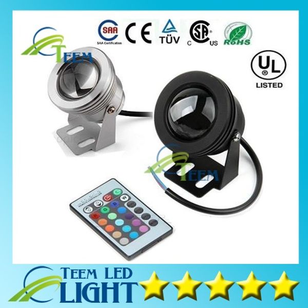 IP65 10 W RGB holofote luz Subaquática LEVOU Luzes de Inundação Piscina Ao Ar Livre À Prova D 'Água holofotes de Iluminação Rodada DC 12 V Lente Convexa 30