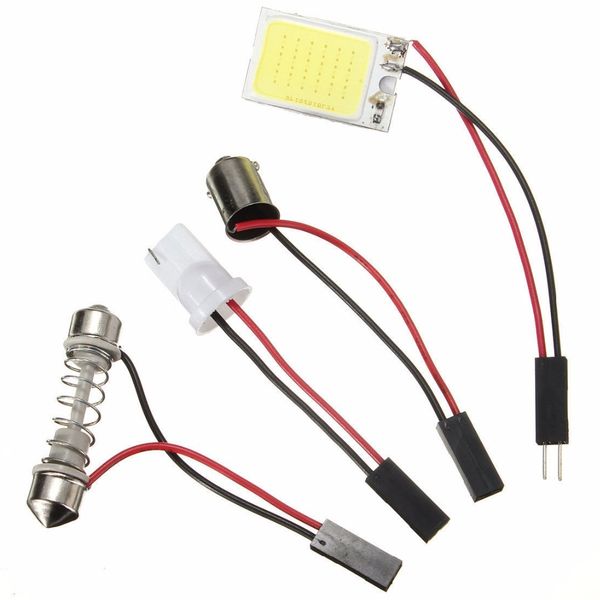 

50pcs t10 w5w ba9s c5w c10w festoon(31mm 36mm 39mm 42mm) 3 adapters 3w cob led reading panel lights car interior dome light lamp