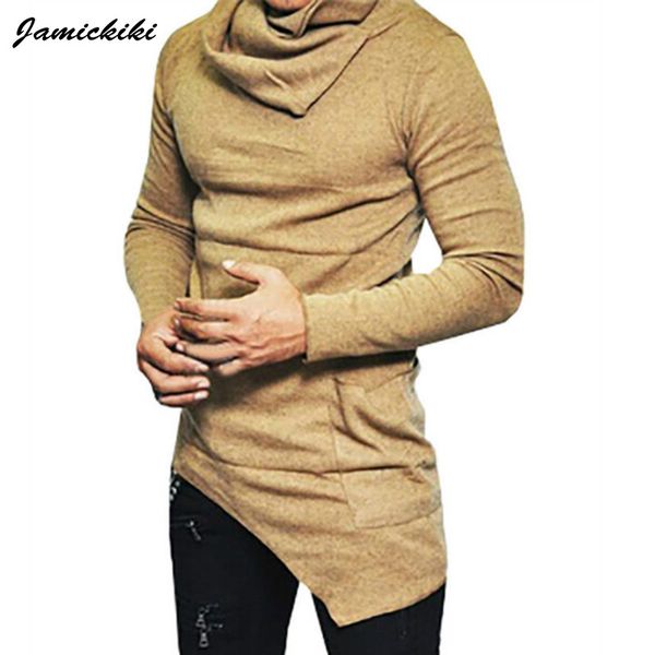

wholesale- jamickiki mens europe style pile collar 2017 hip hop mantle hoodies fashion long sleeve sweatshirts men xxxxxl, Black