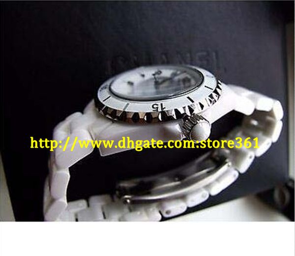 

store361 new arrive n12 quartz ceramica big size man/woman watch, Slivery;brown