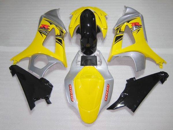 

full abs plastic mold fairing kit for suzuki gsxr1000 07 08 yellow silver black fairings set gsxr1000 2007 2008 ot37