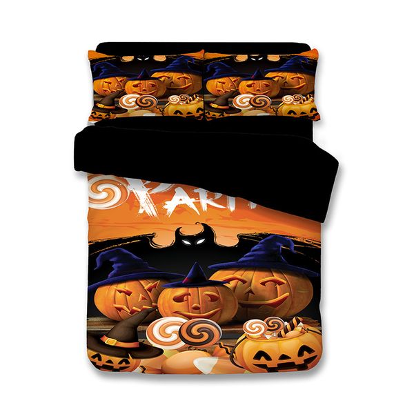 Halloween Party Pumpkin Lantern Candy Bats Teen Boy Bedding Sets