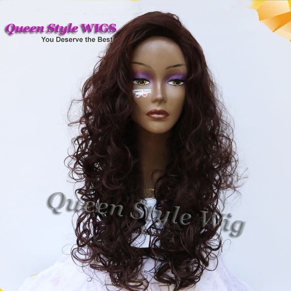 New Arrival Fluffy Medium Curly Long Big Fringe Hairstyle Wig