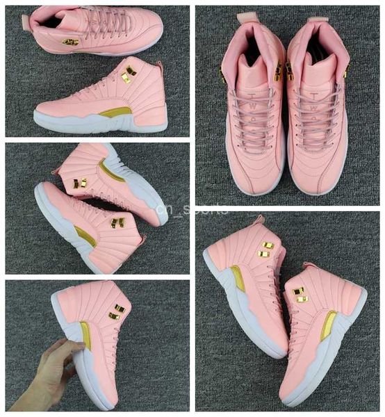 

2017 New 12 XII Women Basketball Shoes Pink 12s Womens Sneakers Cheap Boot Basket ball Trainers Sport Shoes Eur 36-40